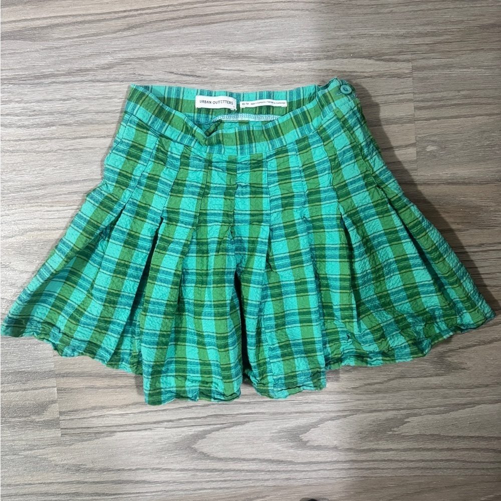 Urban Outfitters Teal Plaid Mini Skirt Woman’s Size XS
